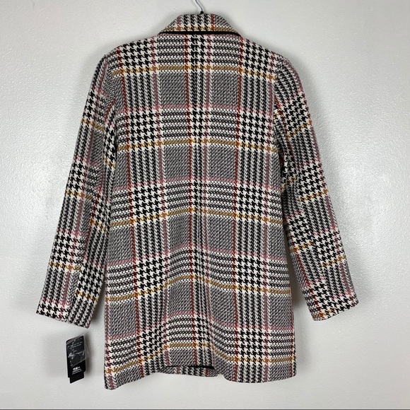 Sebby Glen Plaid Two Button Woven Coat White Black - Picture 7 of 7
